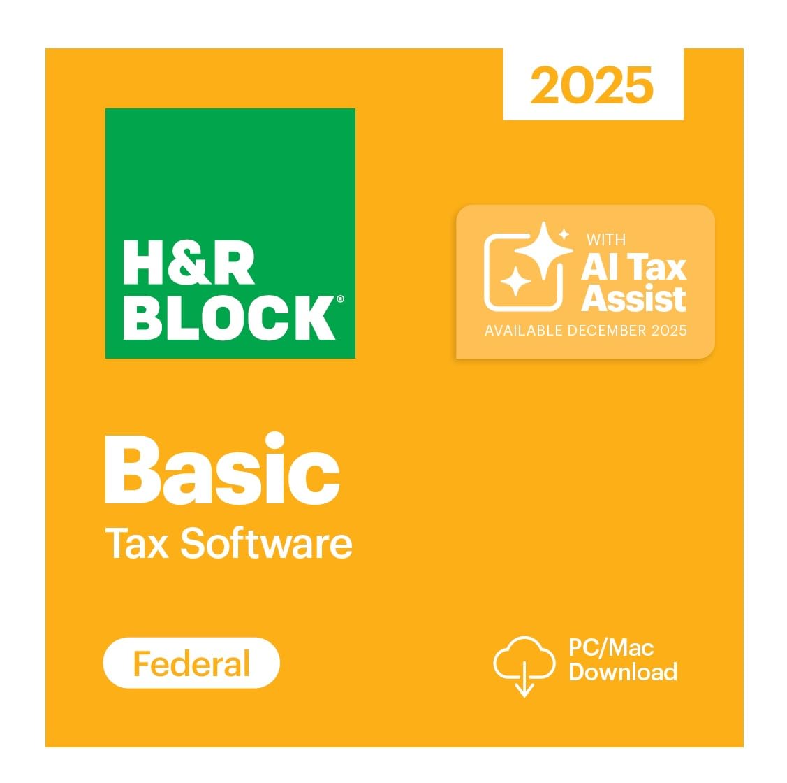 TaxFlux - H&R Block Tax Software Basic 2025 Win/Mac [PC/Mac Online Code]