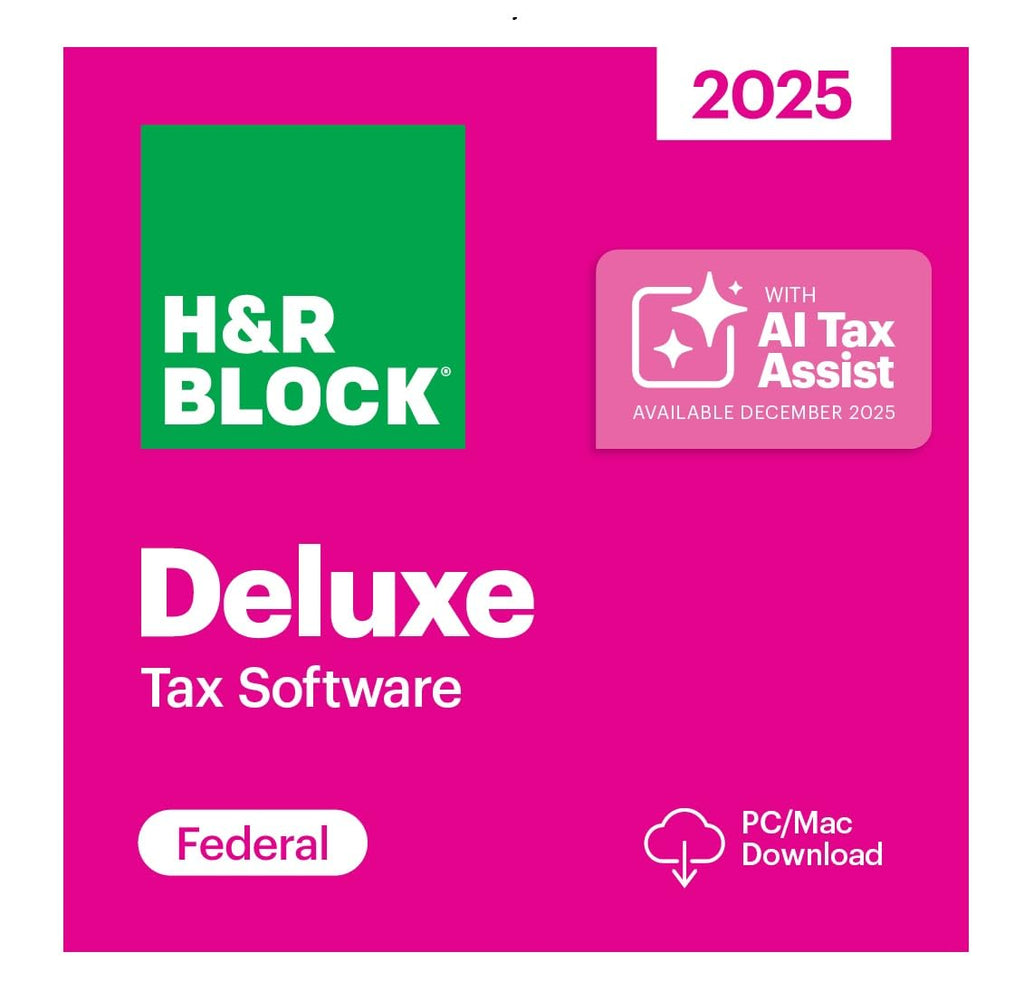 TaxFlux - H&R Block Tax Software Deluxe 2025 Win/Mac [PC/Mac Online Code]