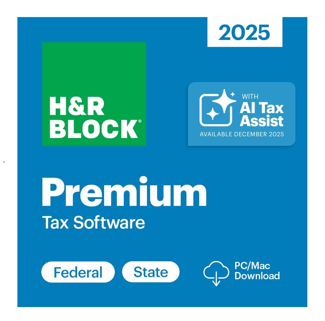 TaxFlux - H&R Block Tax Software Premium 2025 Win/Mac [PC/Mac Online Code]