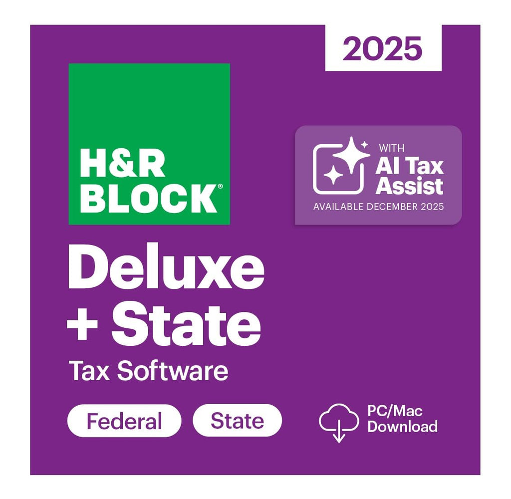 TaxFlux - H&R Block Tax Software Deluxe + State 2025 Win/Mac [PC/Mac Online Code]