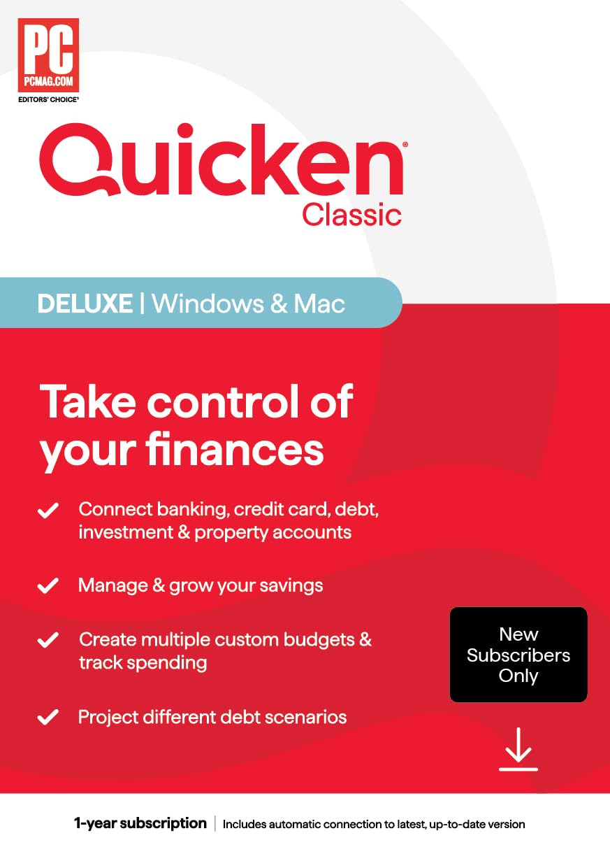 TaxFlux - Quicken Classic Deluxe for New Subscribers| 1 Year [PC/Mac Online Code]