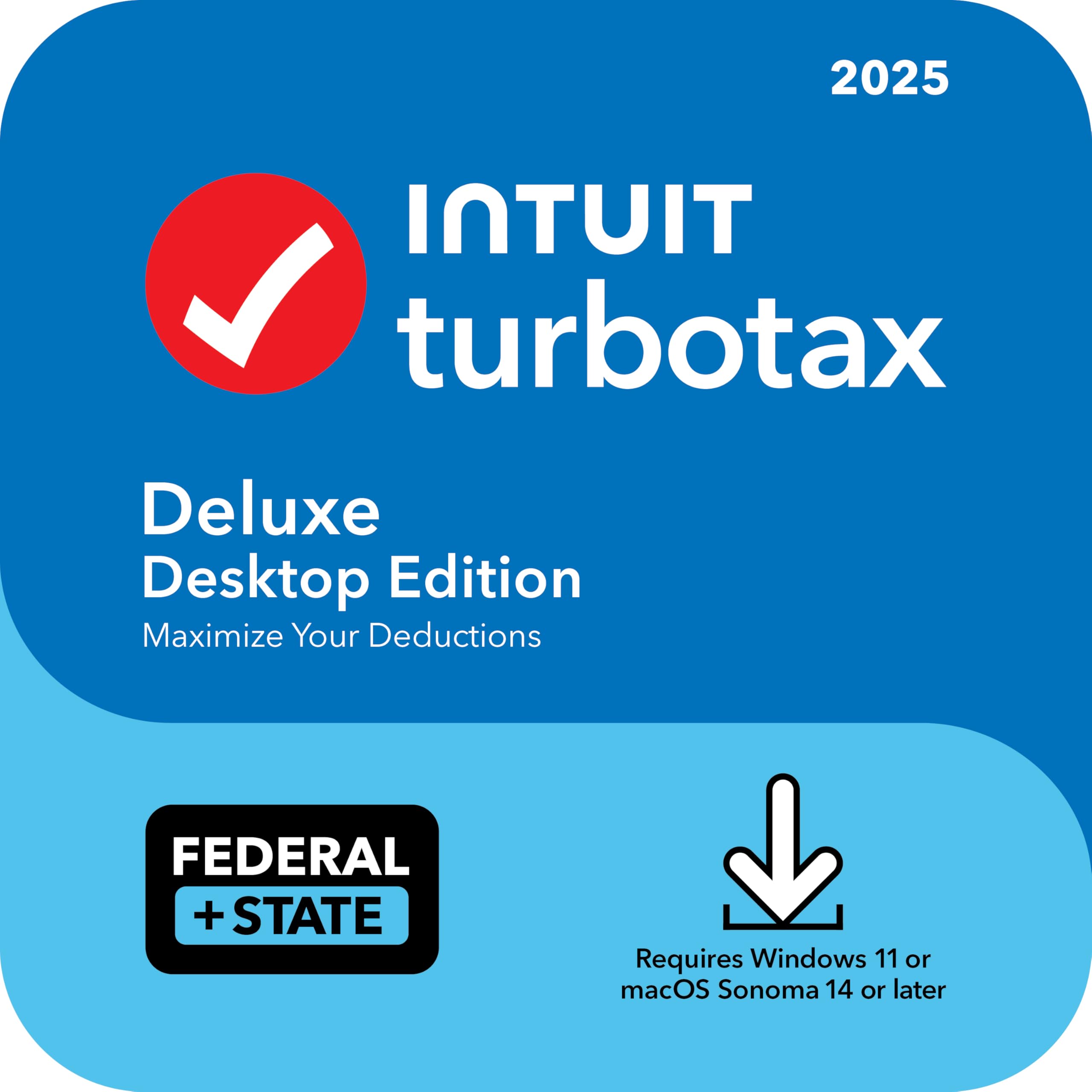 TaxFlux - TurboTax Deluxe Desktop Edition 2025, Federal & State Tax Return [Win11/Mac14 Download]