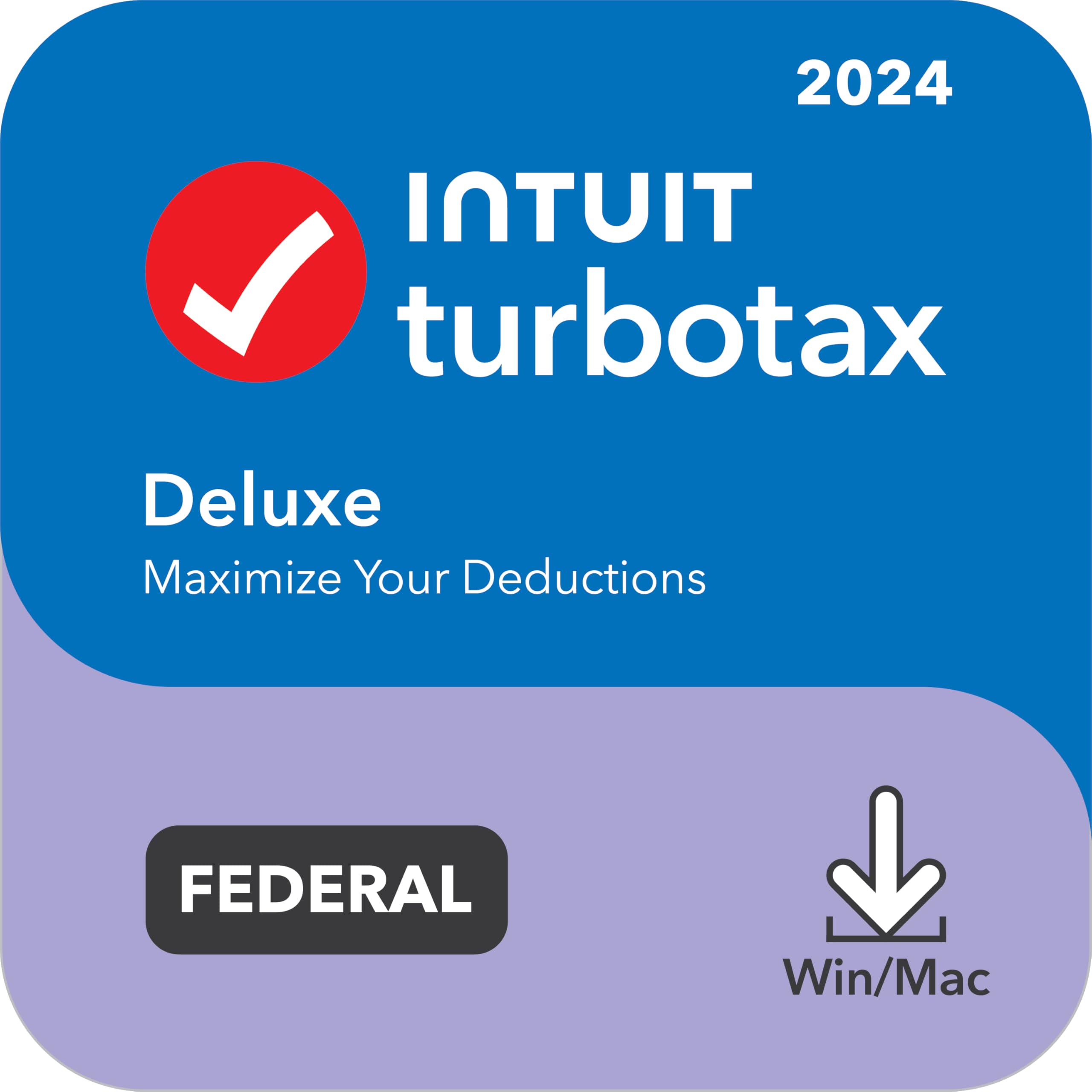 TaxFlux - TurboTax Deluxe 2024 Tax Software, Federal Tax Return [PC/MAC Download]