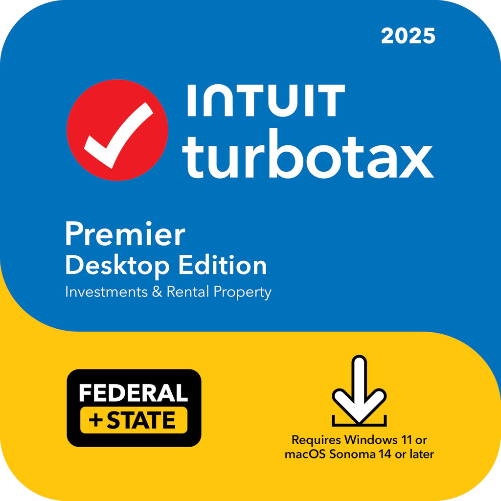 TaxFlux - TurboTax Premier Desktop Edition 2025, Federal & State Tax Return [Win11/Mac14 Download]