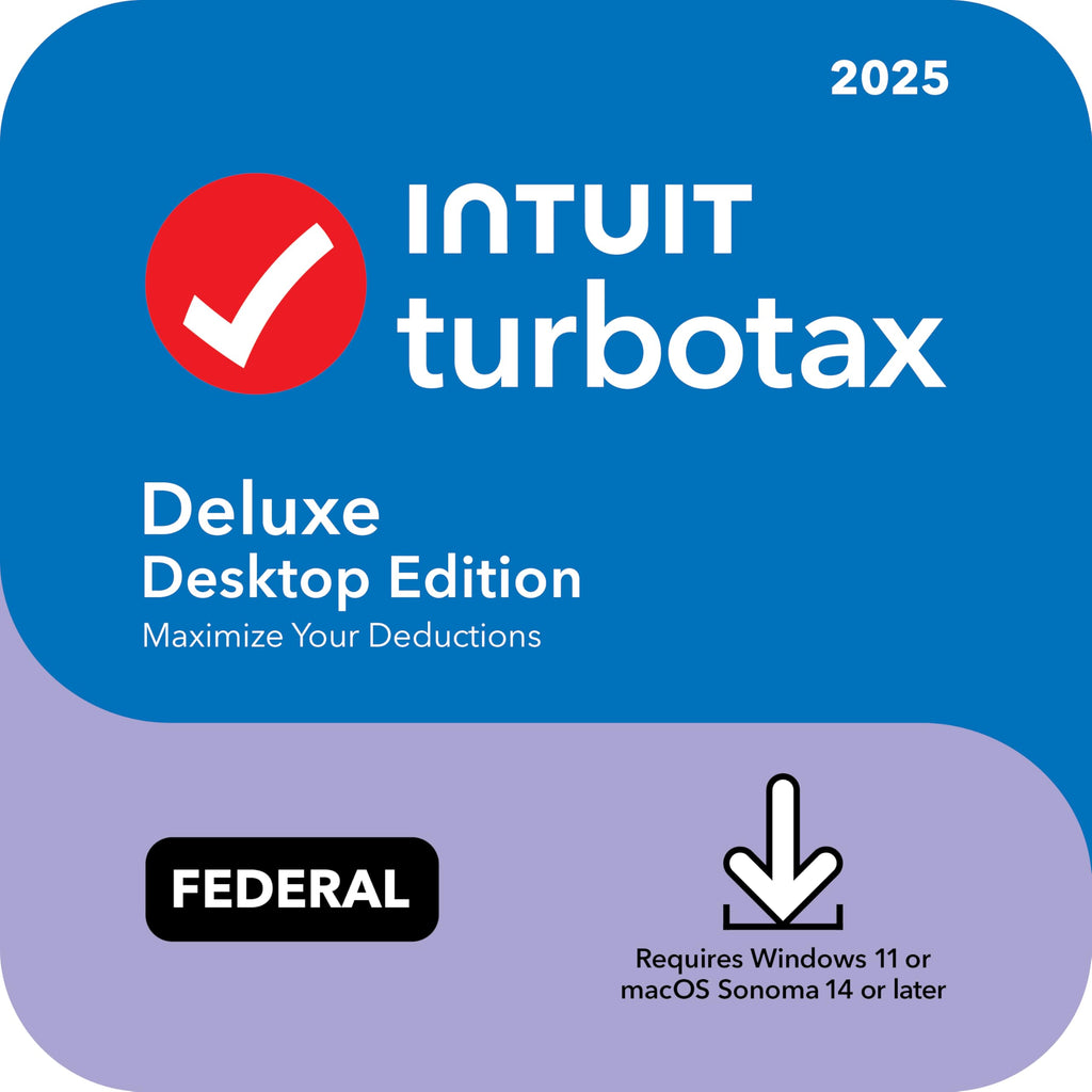 TaxFlux - TurboTax Deluxe Desktop Edition 2025, Federal Tax Return [Win11/Mac14 Download]