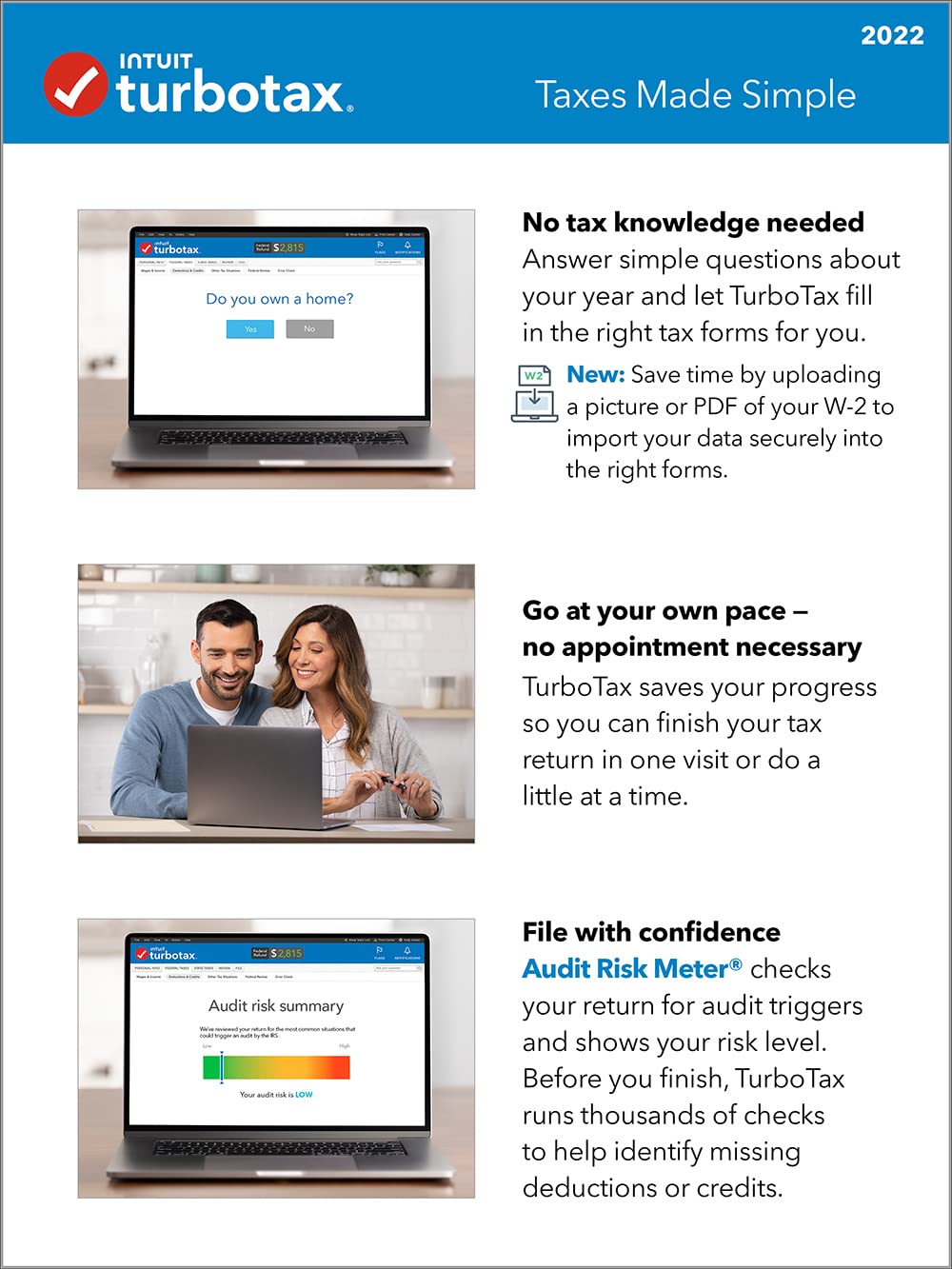TaxFlux - TurboTax Home & Business 2022 Tax Software, Federal and State Tax Return [PC/MAC Download]